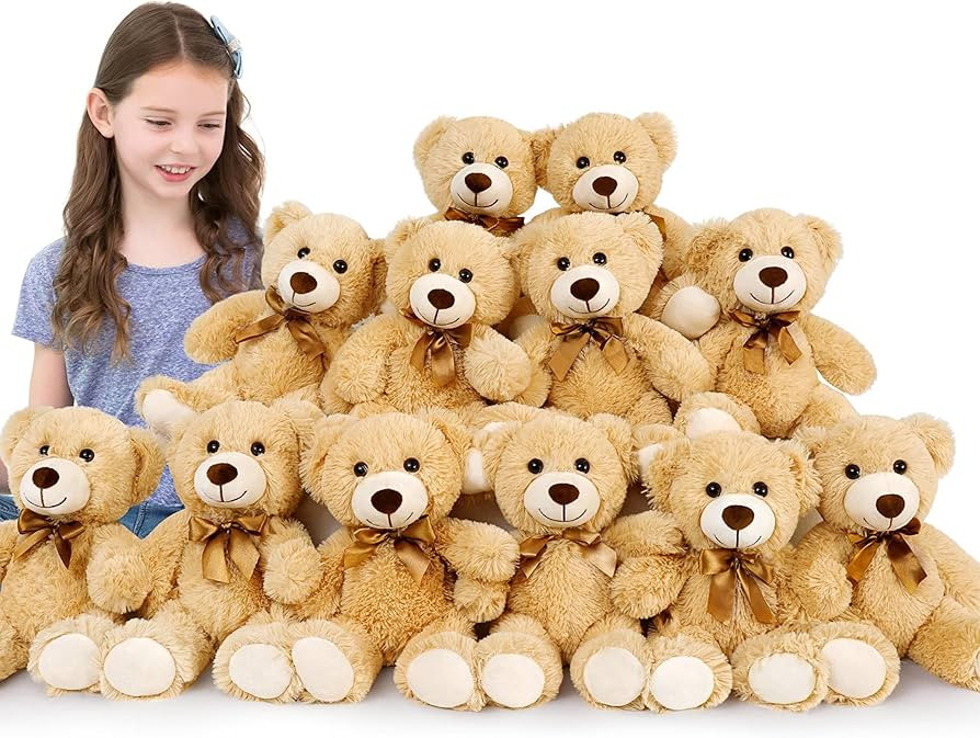 MorisMos Bulk Teddy Bear Stuffed Animals, 12 Packs Brown Teddy Bear Bulk, 14 inch Teddy Bear Baby... | Amazon (US)