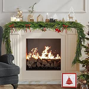 9FT 1.48KG Artificial Norfolk Pine Garland, Christmas Garland with Real Touch Feel, Thick & Soft ... | Amazon (US)