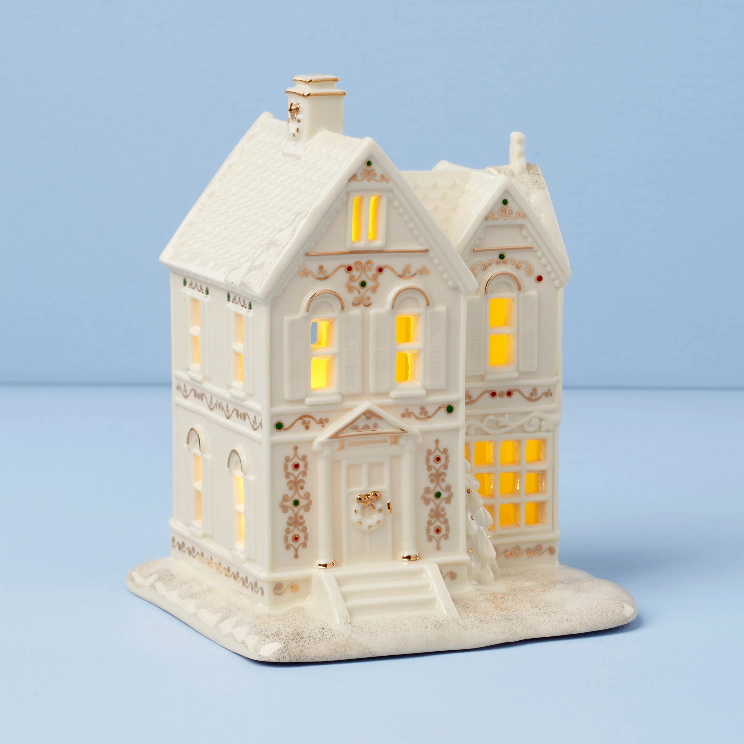 Mistletoe Park Lit Victorian House | Lenox