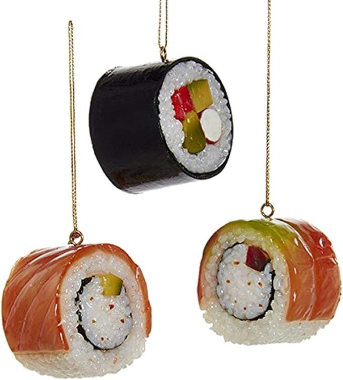 Kurt Adler Plastic Sushi Ornaments, Set of 3 | Amazon (US)