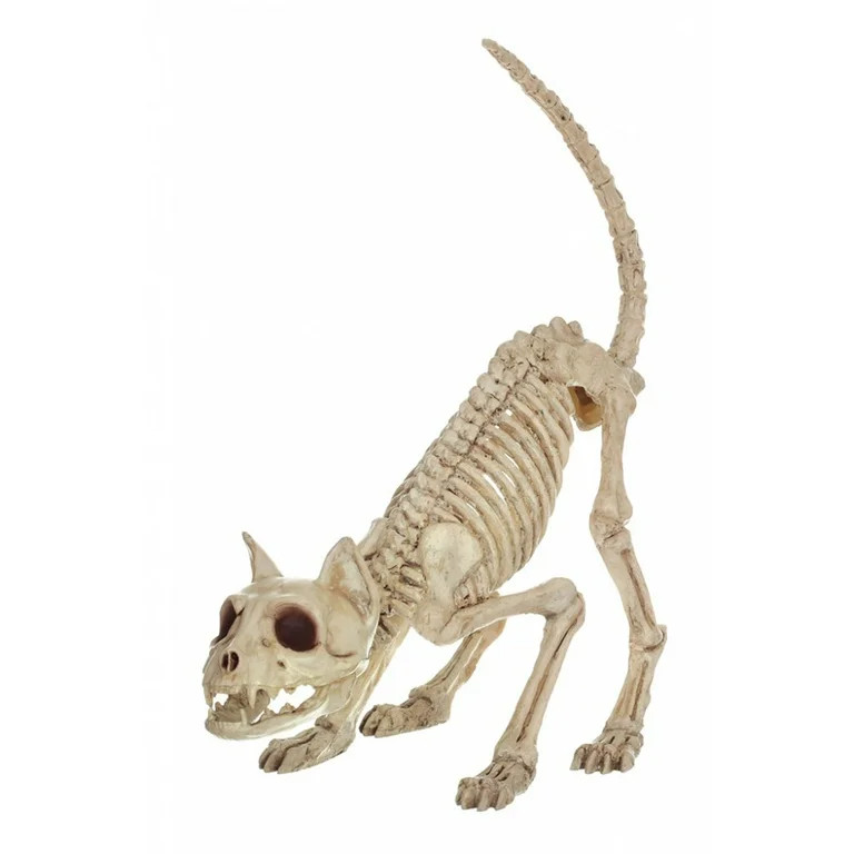 Halloween Faux Skeleton Crazybonez Pouncing Cat Halloween Decoration | Walmart (US)