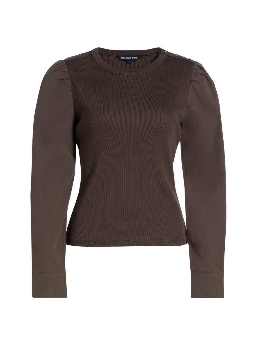 Fersia Mixed-Media Long-Sleeve Top | Saks Fifth Avenue