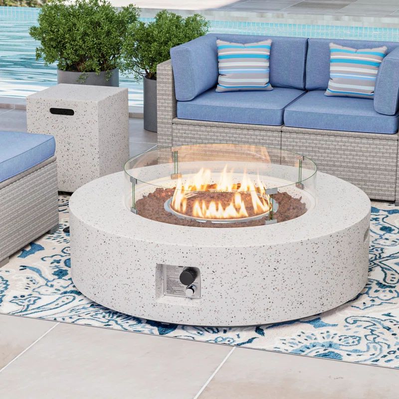Kinzie Concrete Propane Fire Pit Table | Wayfair North America
