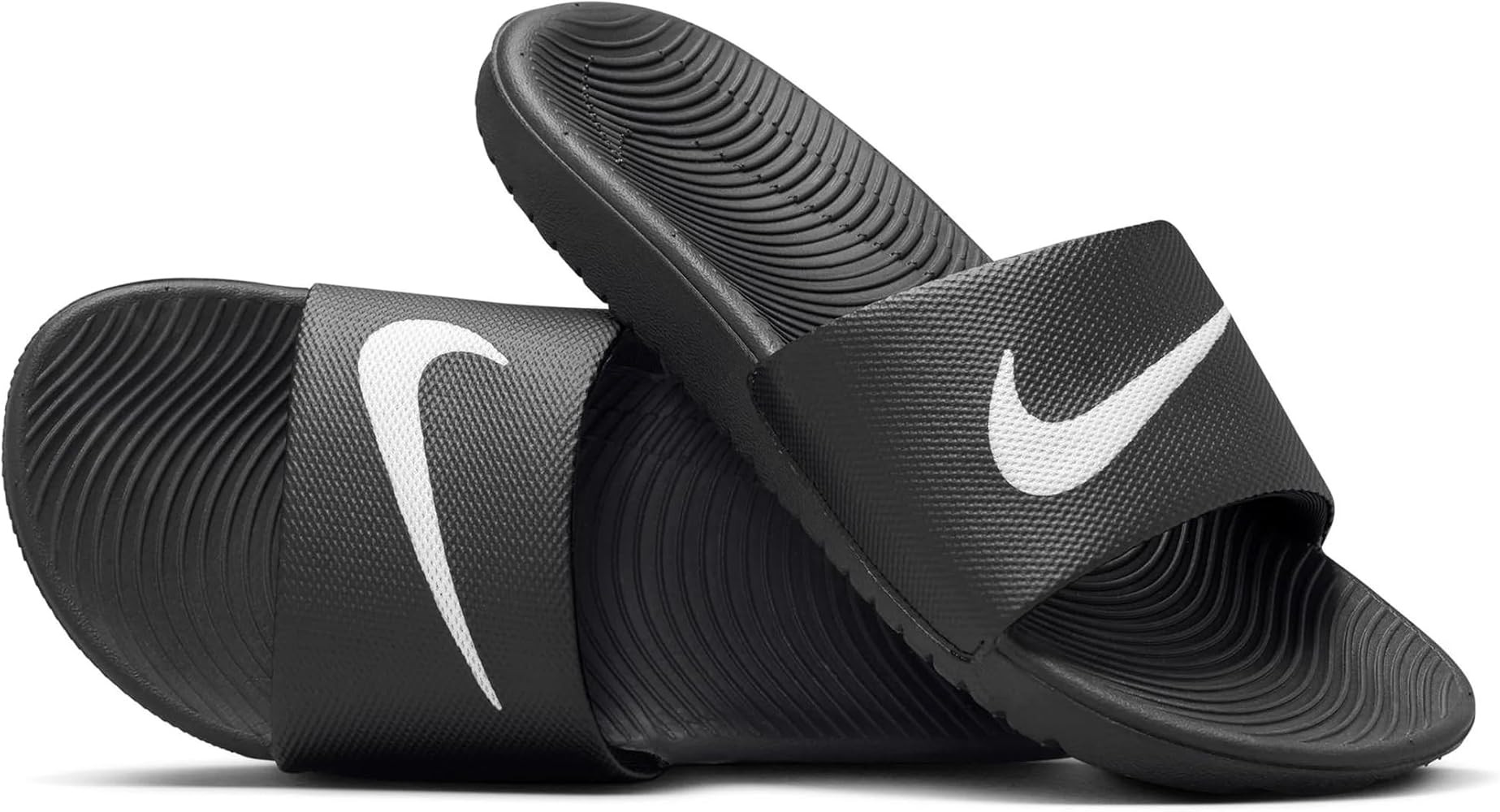 Amazon.com | Nike Little/Big Kid's Kawa Slides, Black/White, 2Y | Sandals | Amazon (US)