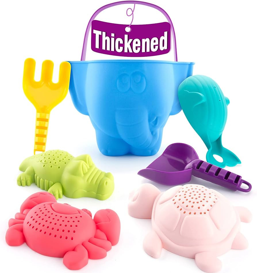 hahaland Beach Toys for Toddlers 1-3 - Sand Toys for Toddlers 1-3, Baby Bucket Rake Shovel Set, B... | Amazon (US)