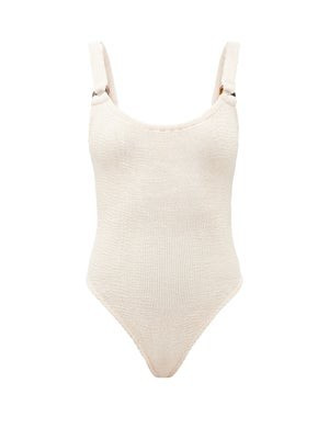 Domino scoop-neck crinkle-jersey swimsuit | Matches (UK)