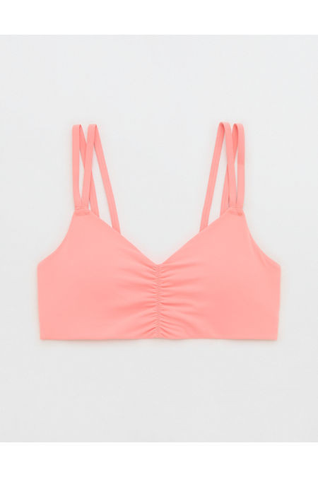 OFFLINE By Aerie Real Me Ruched Strappy Sports Bra Women's Wild Peach L | Aerie