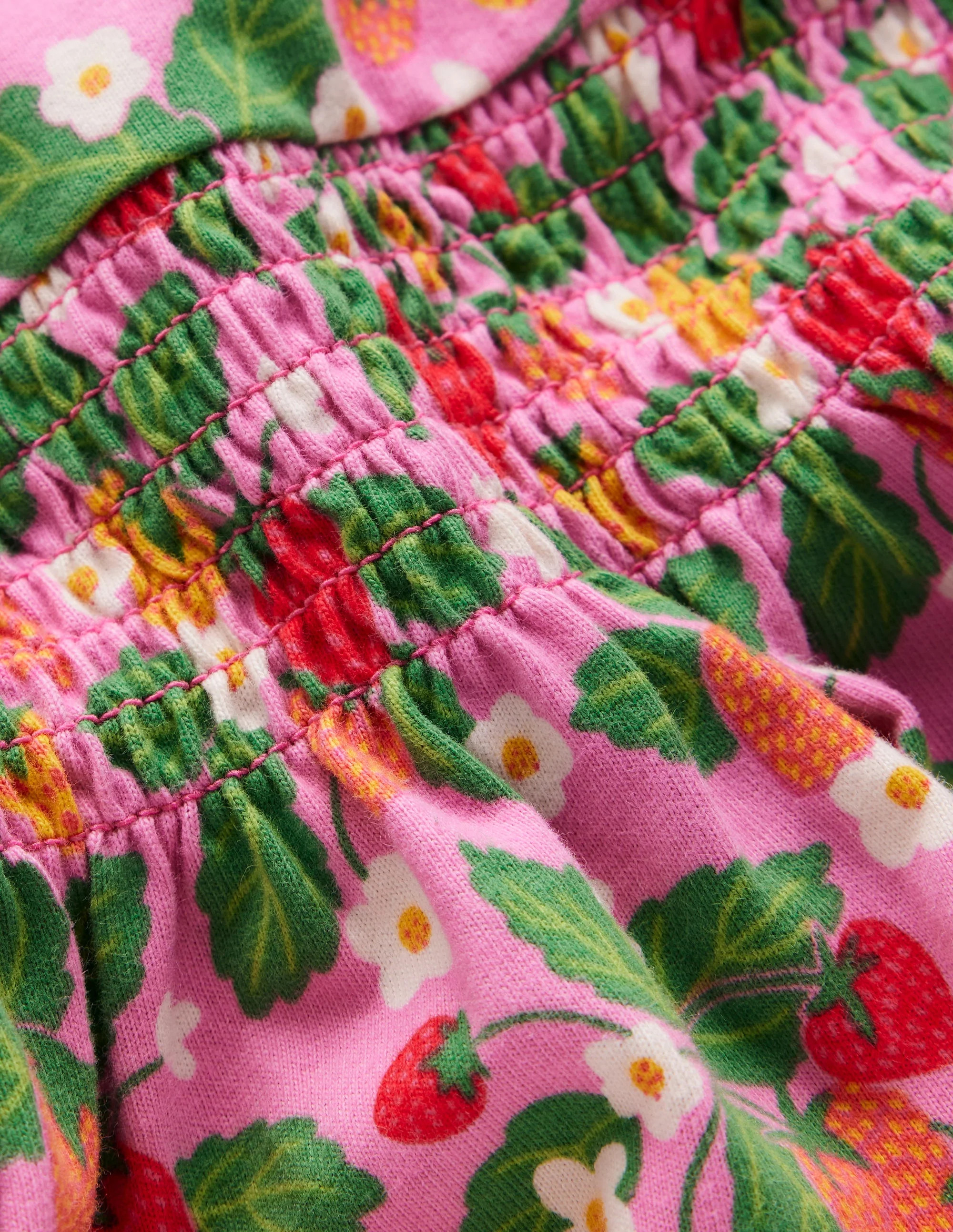 Shirred Jersey Dress-Vintage Mauve Strawberry Patch | Boden (US)