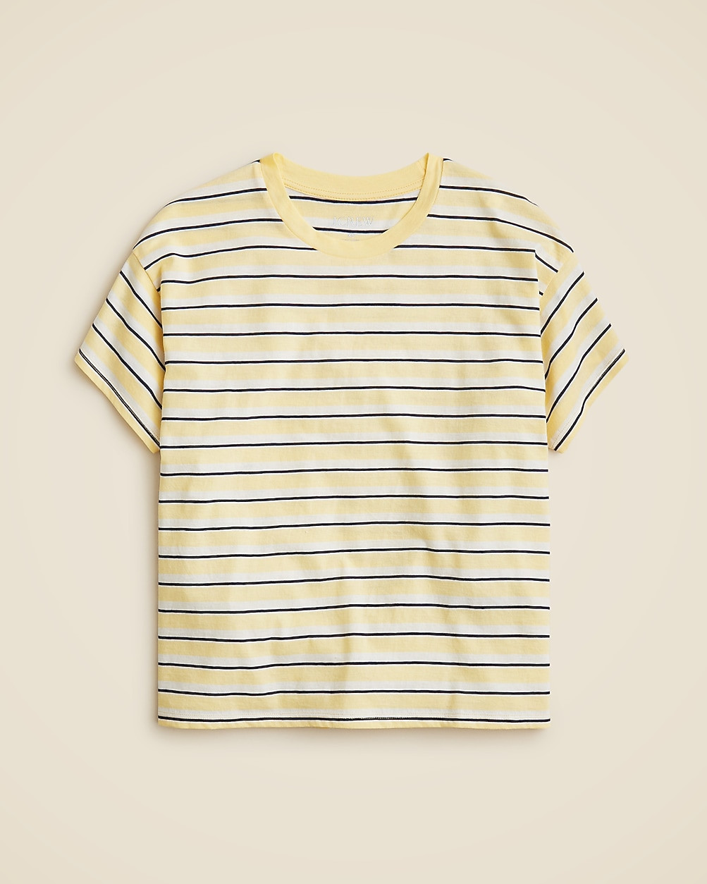 Feather jersey cropped T-shirt in stripe | J. Crew US