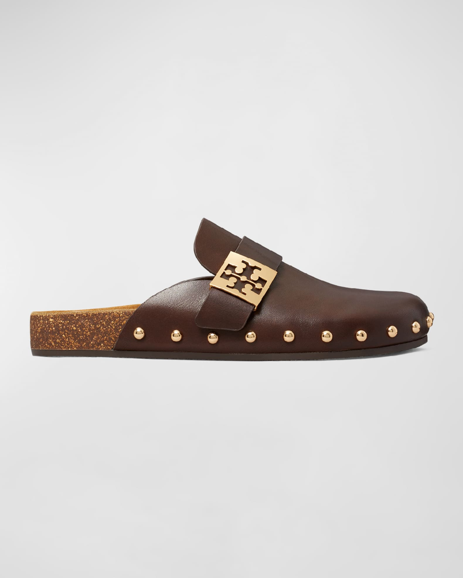 Tory Burch Mellow Leather Buckle Slide Mules | Neiman Marcus