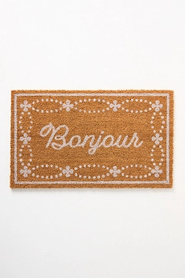 Bonjour Border Coir Printed Doormat | Anthropologie (US)