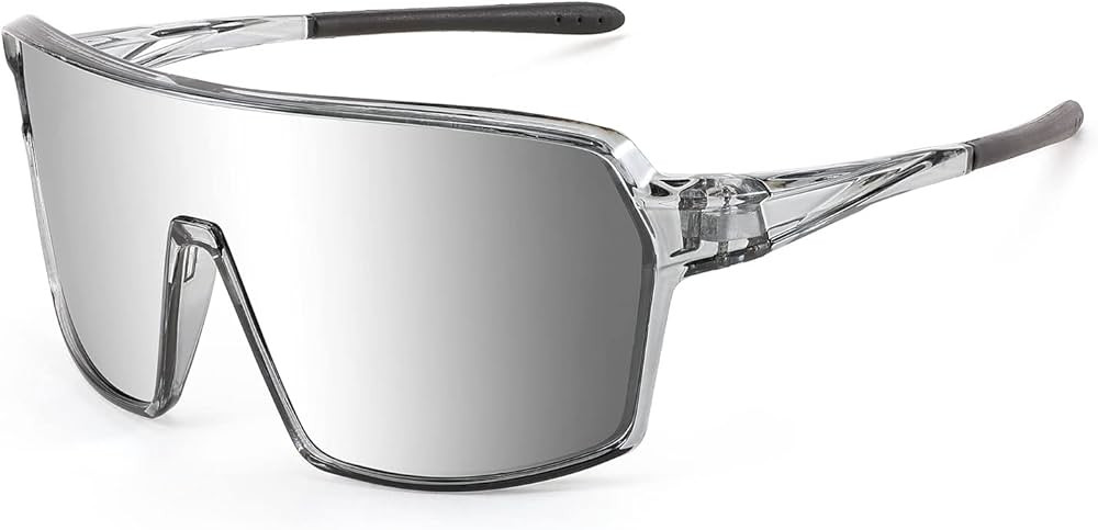 WANWAN Men Sunglasses, Large 80s Shield Sport Cycling Sun Glasses for Women, Baseball Running Fis... | Amazon (US)