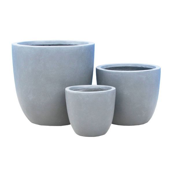 Set of 3 17" Kante Lightweight Modern Seamless Outdoor Concrete Planter - Rosemead Home & Garden,... | Target