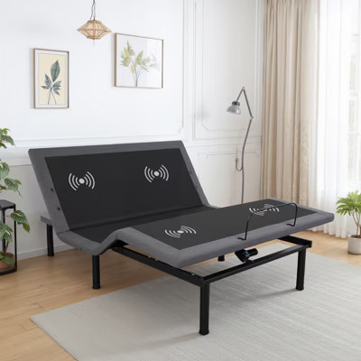 Queen Adjustable Bed Frame, Electric Bed Base with Massage, Head & Foot Incline, Wireless Remote, 2 Built-in USB Ports, LED Night Light | Target
