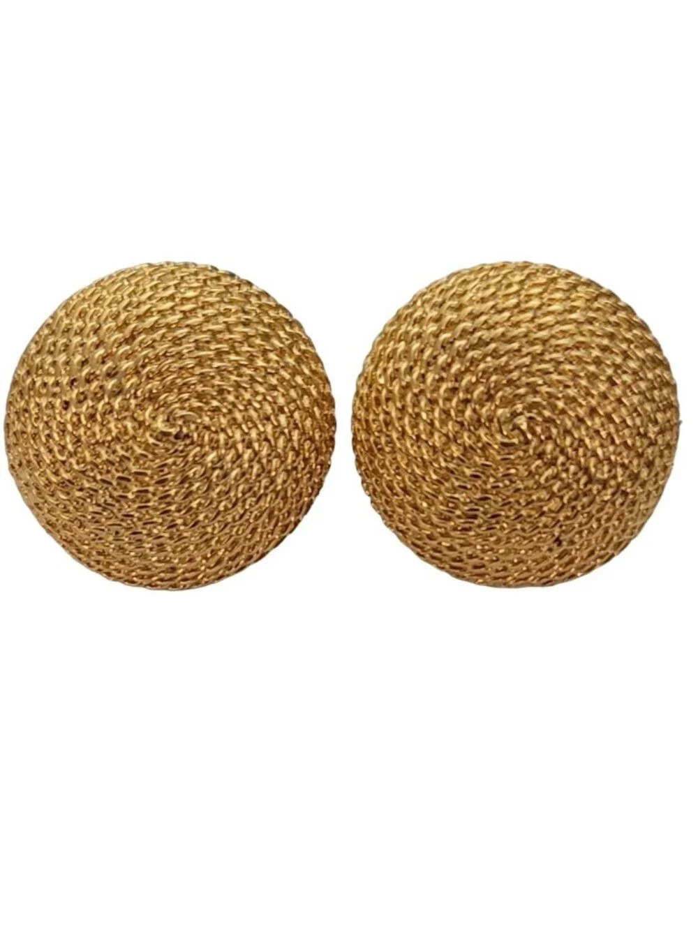 Napier Gold Tone Round Rope Texture Clip On Earrings, Signed E307 | Poshmark