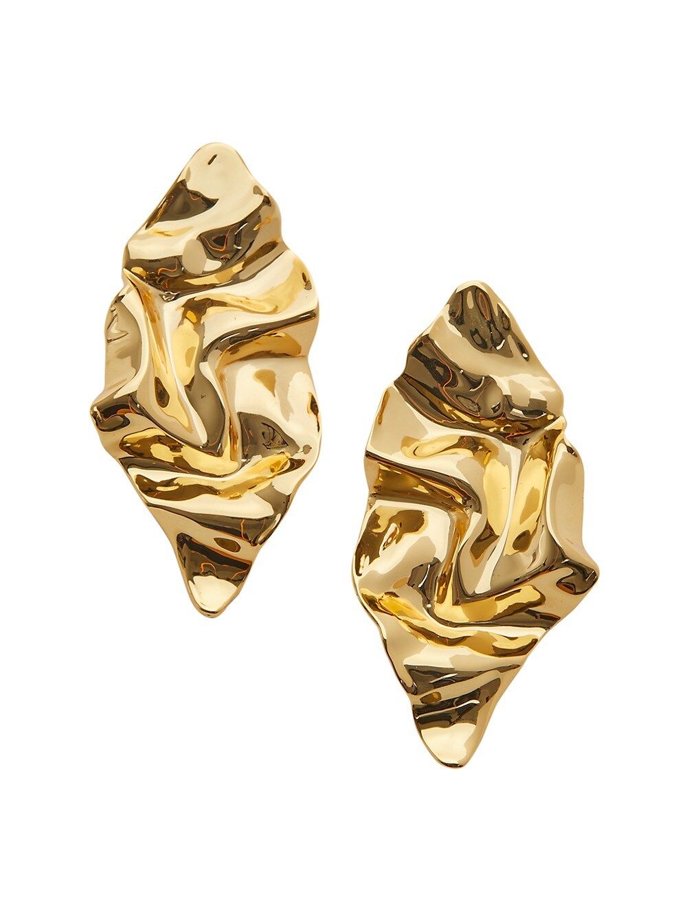 Alexis Bittar Crumpled Metal 14K Gold-Plated Post Earrings | Saks Fifth Avenue