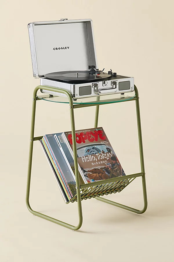 Martin Record Player Display Side Table in Lichen at Urban Outfitters | Urban Outfitters (US and RoW)