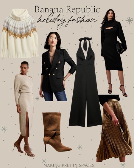 Banana Republic Holiday styles are on fire this year! Almost everything linked comes in tall sizes! Holiday Fashion, jumpsuit, sweater dress, holiday dresses.
40% off ALL full price items.

#LTKwedding #LTKHoliday #LTKSeasonal