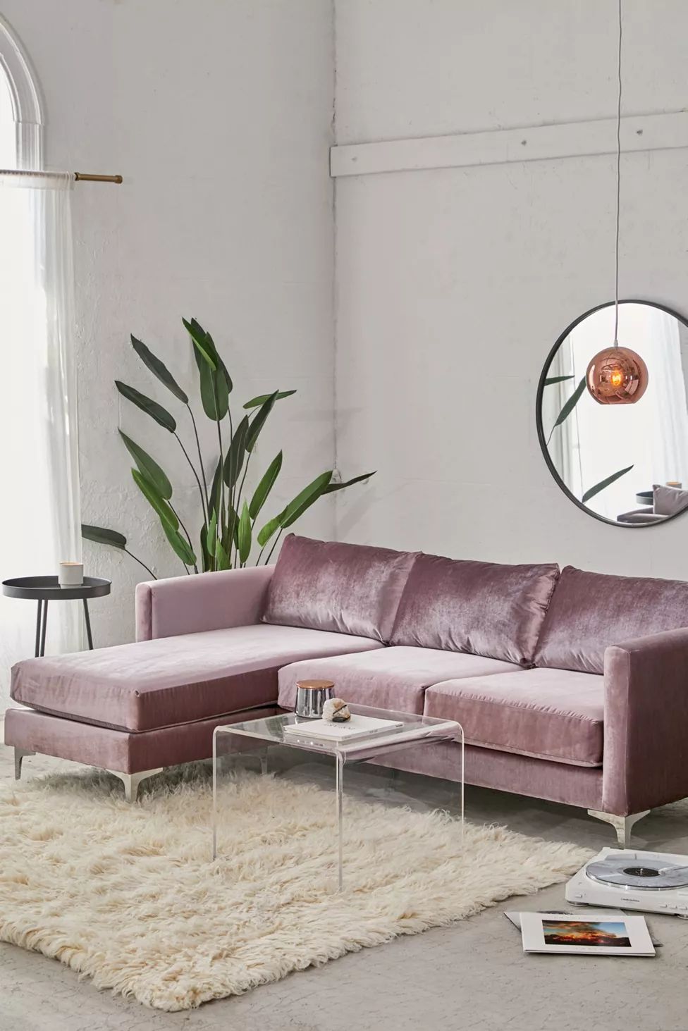 Chamberlin Velvet Sectional Sofa | Urban Outfitters (US and RoW)