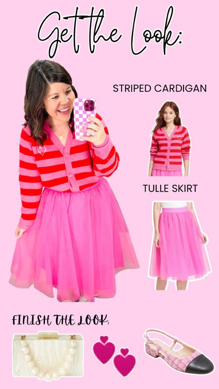 Get the look: Valentine’s Day style from Target! How to style a tulle skirt for Valentine’s Day. 🩷

Wearing a M in both but could size down in the striped cardigan.

#LTKstyletip #LTKfindsunder50 #LTKSeasonal