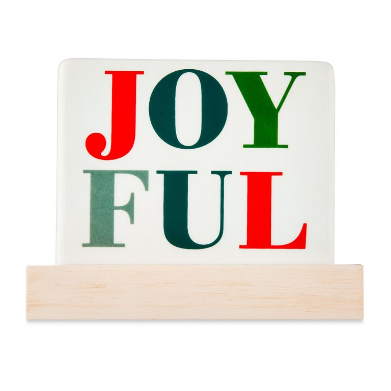 Joyful Ceramic Tabletop Sign, Multicolor, 3.5", by Holiday Time | Walmart (US)