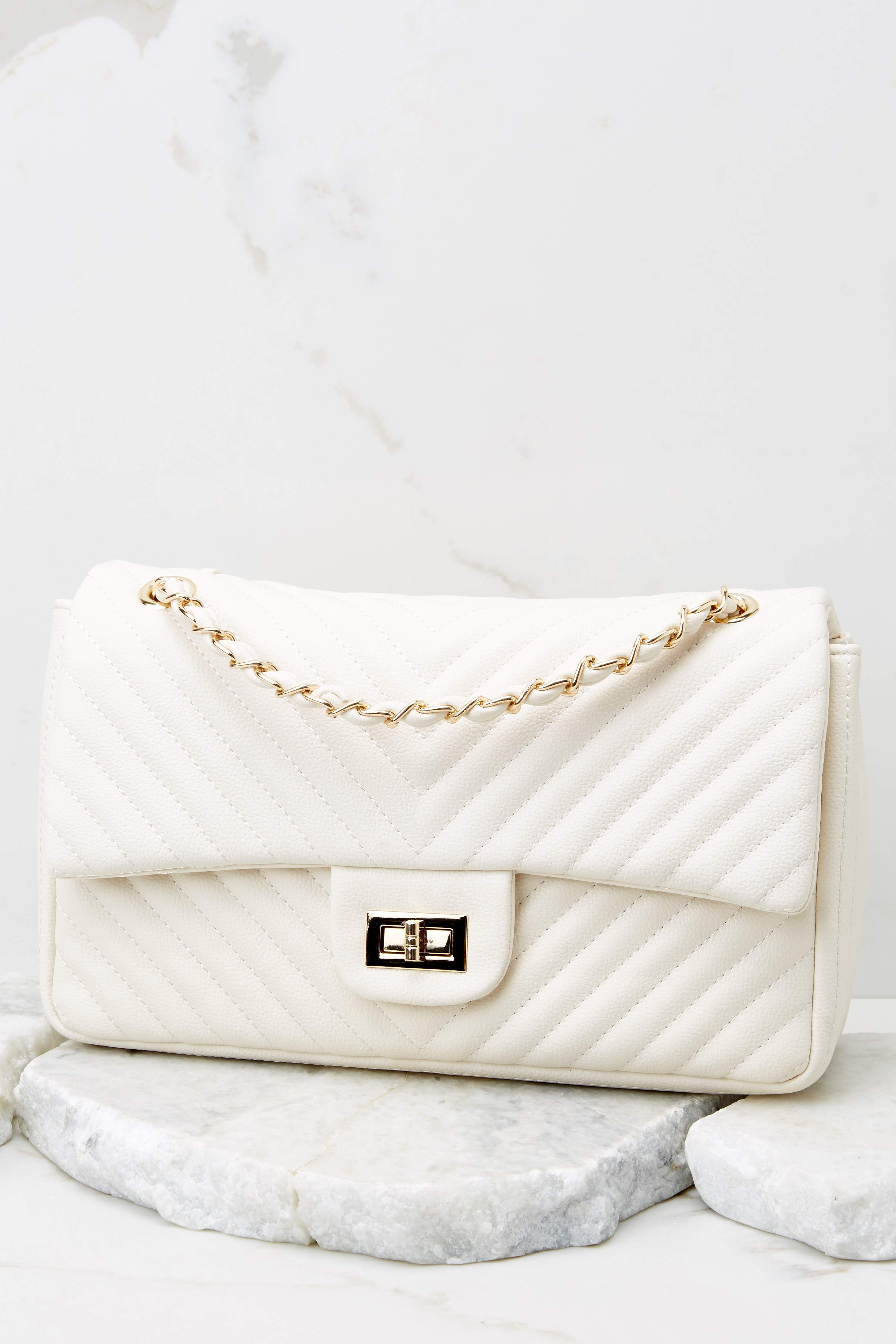 Fashion Babe Ivory Bag | Red Dress 