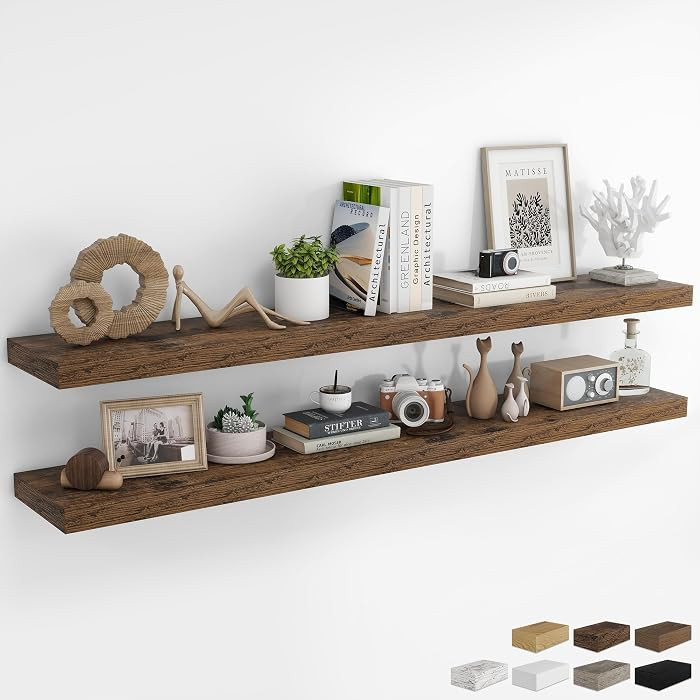 RICHFOCUS 72Inch Floating Shelves for Wall 2 Pack Shelves for Bedroom|Kitchen|Bathroom Wall Mount... | Amazon (US)