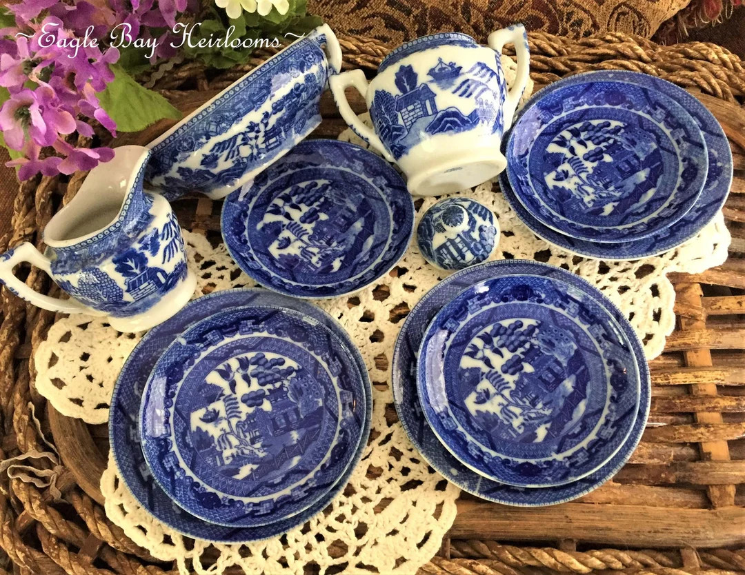 Blue Willow Japan, Childrens Toy Dishes, Choice of Piece, Mid Century Porcelain, Blue & White, Mi... | Etsy (US)