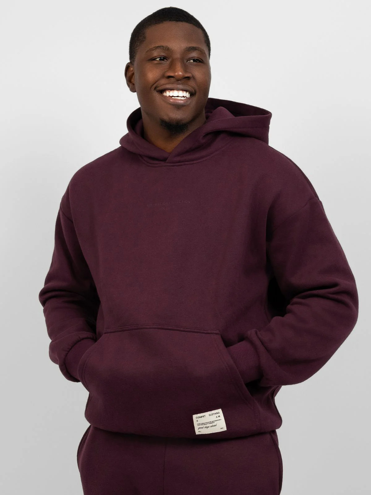 Comfrt Affirmation Hoodie | Maroon | Oversized | M | Medium | Comfrt