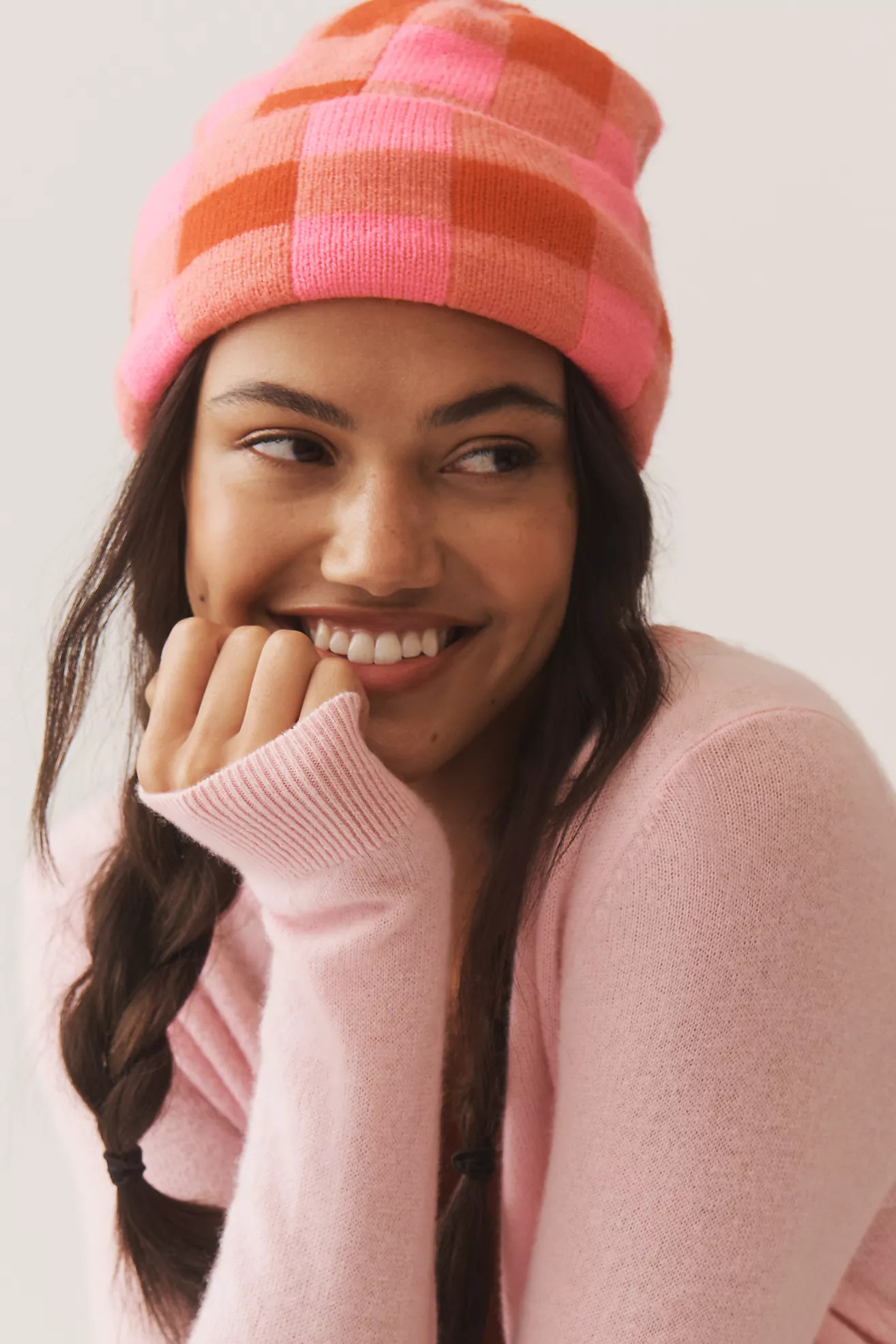Maeve Gingham Knit Beanie | Anthropologie (US)