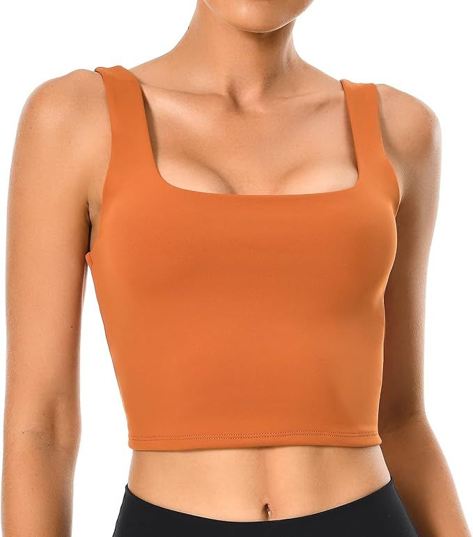 Colorfulkoala Women's Body Contour Square Neck Tank Tops Sleeveless Strappy Crop Doubl... | Amazon (US)