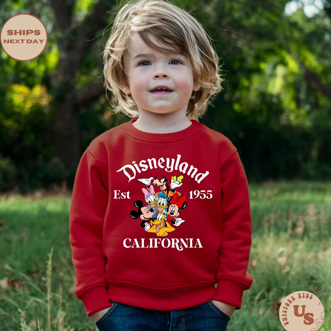 Disneyland Trip Toddler Sweatshirt, Disneyland California Kids Shirt, Mickey and Friends Toddler ... | Etsy (US)