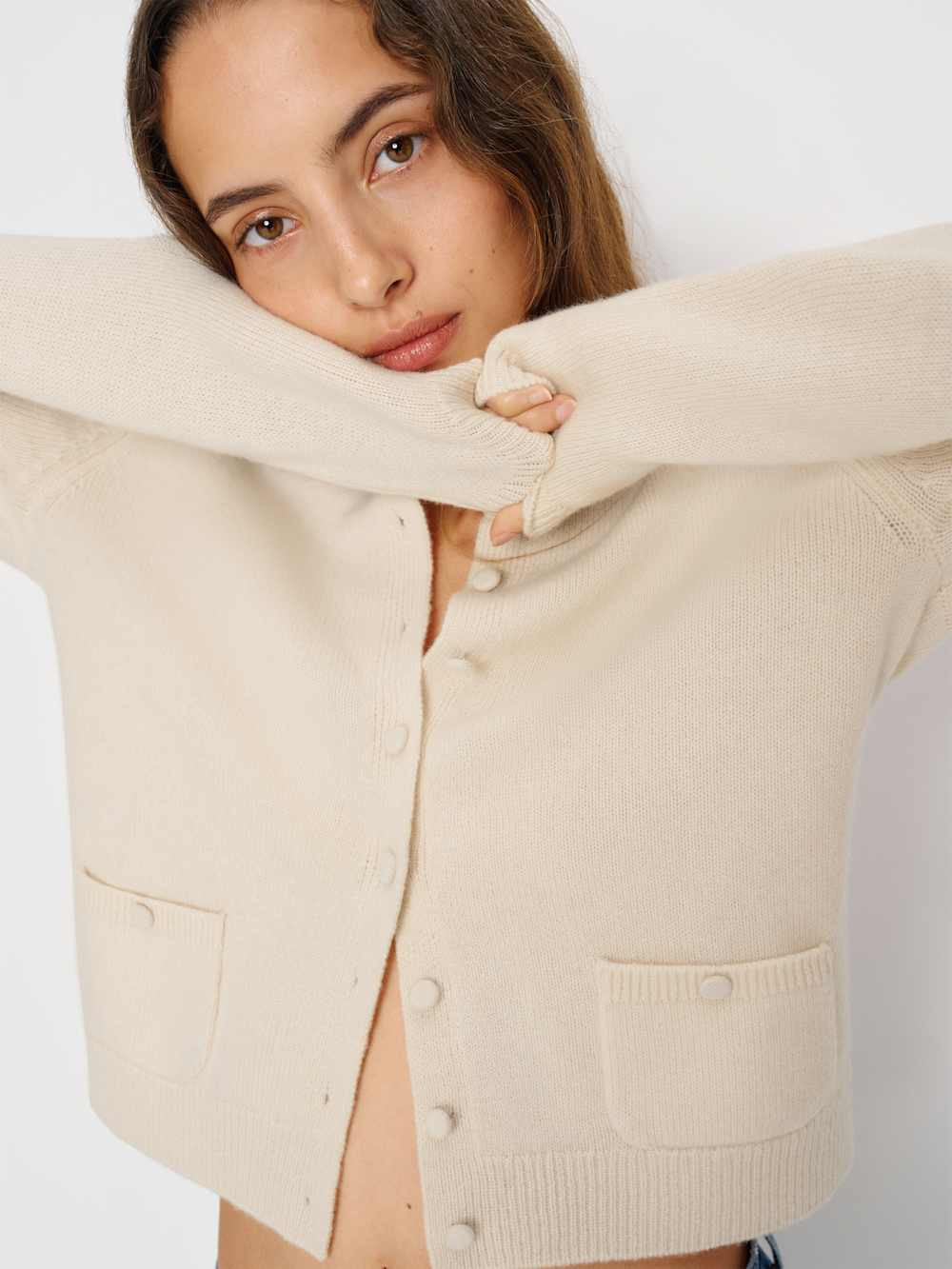 Clara Cashmere Crew Cardigan | Reformation (Global)