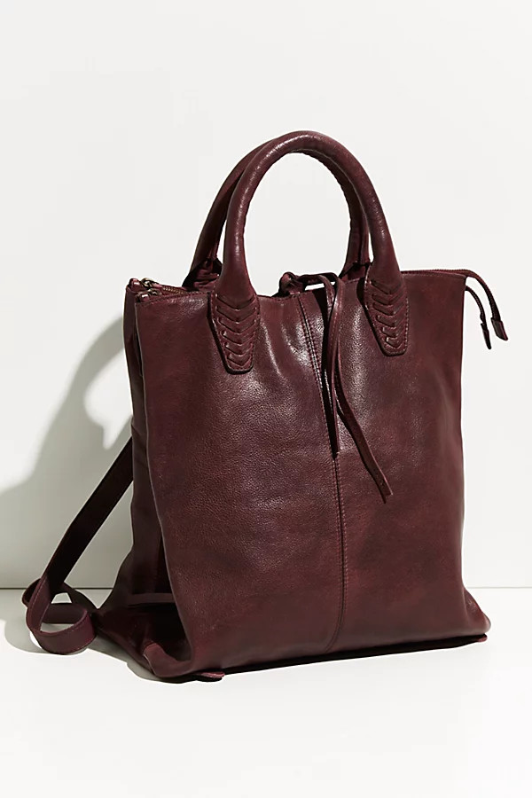 Crossroad Convertible Leather Backpack by FP Collection at Free People, Aubergine, One Size | Free People (Global - UK&FR Excluded)