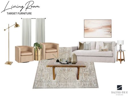 Living room. Target furniture. Wall art. Canvas. Wood coffee table. Barrel chair. Velvet chair. Area rug. Pillows. Curtains. Linen curtains. Slipcover sofa. Couch. Floor lamp  

#LTKhome