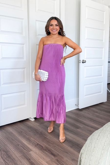 Purple pleat midi dress size XS petite - TTS
Clear heels size 5 TTS
Bag is old by Cult Gia

Wedding Guest Dress
Spring Outfit
Vacation Outfits
Resort Wear
Wedding Dress
Date Night Dress
Easter
Easter Dress
Spring Break
Spring Dress
Honey Sweet Petite
Honeysweetpetite

#LTKSpringSale #LTKwedding #LTKstyletip