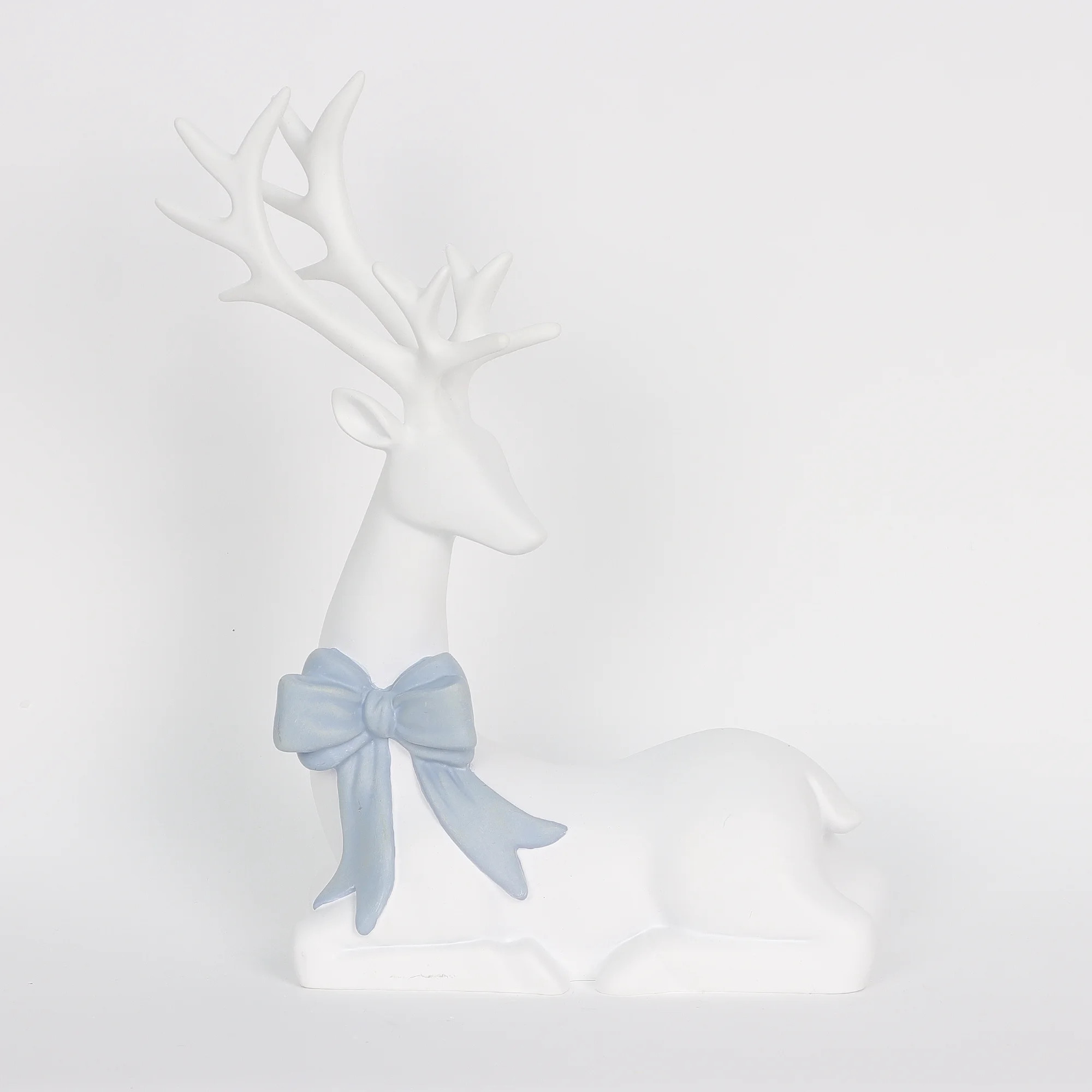 Sitting Deer Christmas Tabletop Decoration, White, 11.5", by Holiday Time | Walmart (US)