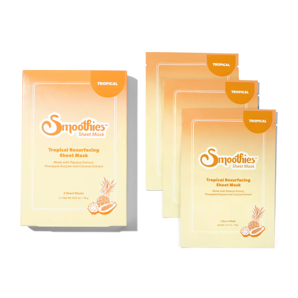 Smoothies™ Tropical Resurfacing Sheet Mask (Three-Pack) | Smoothies