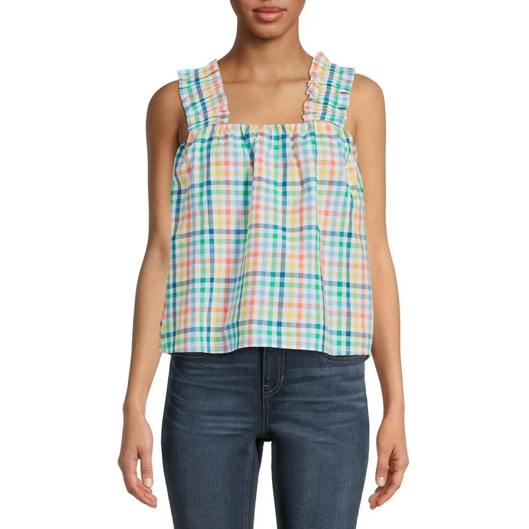 Time and Tru Women's Ruffle Strap Top | Walmart (US)