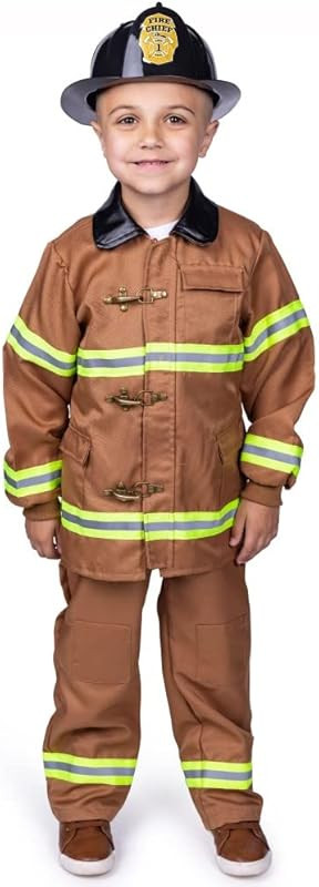Dress Up America Fireman Costume for Kids - Role Play Firefighter Costume | Amazon (US)