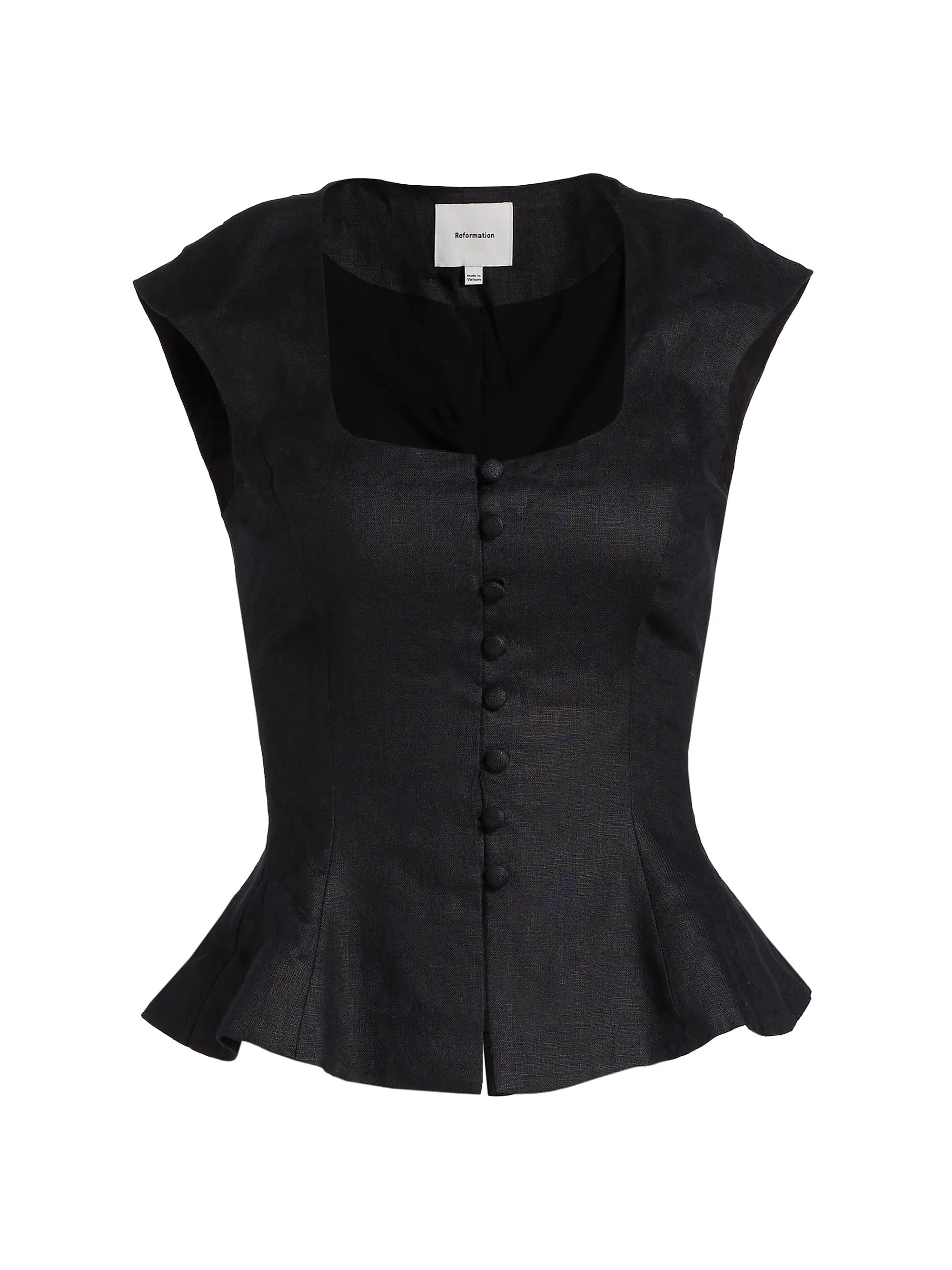 Reformation Paolina Linen Top | Saks Fifth Avenue | Saks Fifth Avenue