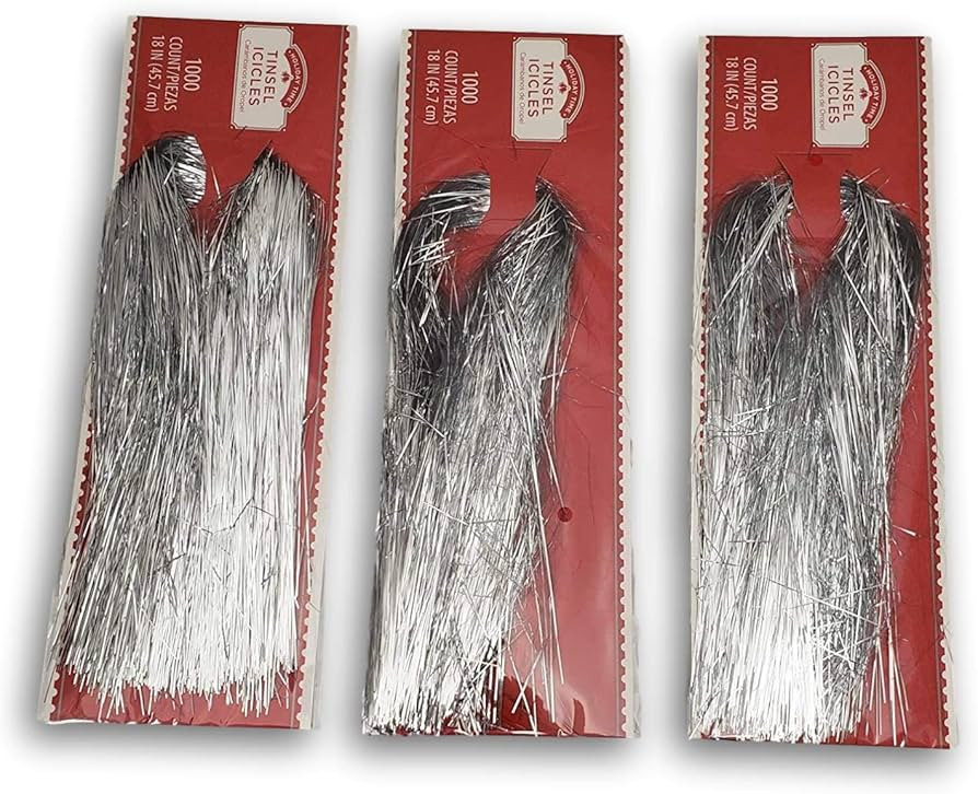 Holiday Time Tinsel Icicles 1000 Strands 3 Pack 18" | Amazon (CA)