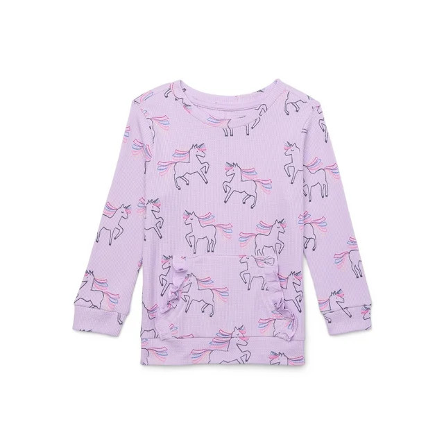 Garanimals Toddler Girl Long Sleeve Print Thermal Top, Sizes 18M-5T | Walmart (US)