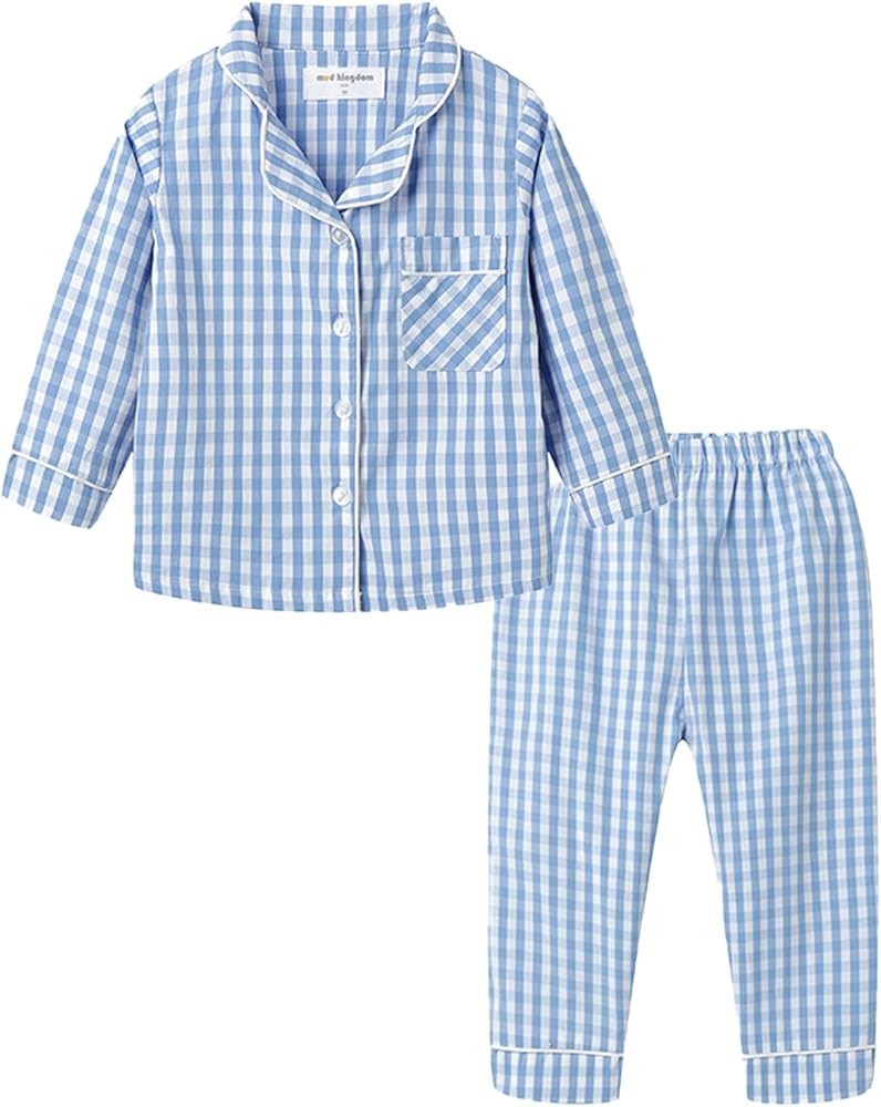 Mud Kingdom Boutique Girls Boys Pajamas Set Collared Long Sleeve Sleepwear | Amazon (US)