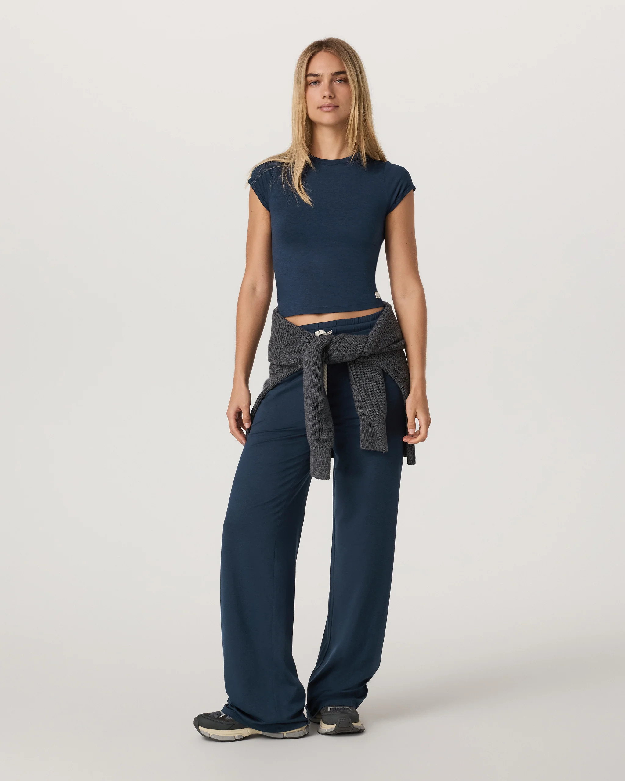 Women's Short Sleeve Halo Baby Tee \u2013 Blue Coast Heather \u2013 Vuori | Vuori Clothing (US & Canada)
