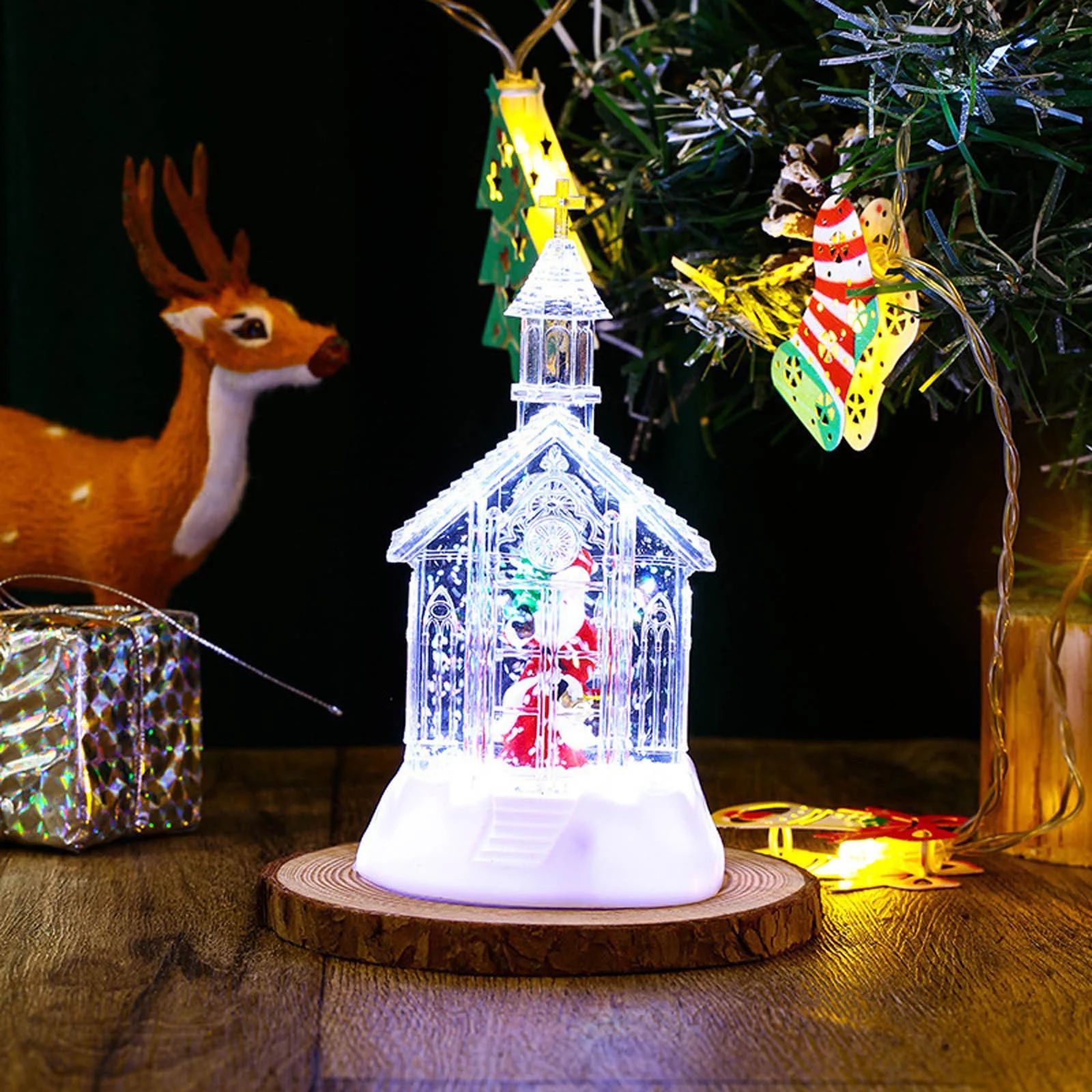 Ikohbadg Church Snow Globe Lighted, Christmas Snow Lantern, Angel holy Family Nativity Christmas ... | Walmart (US)