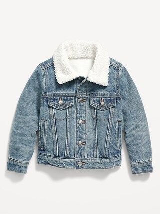 Unisex Sherpa-Collar Cozy-Lined Jean Jacket for Toddler | Old Navy (US)
