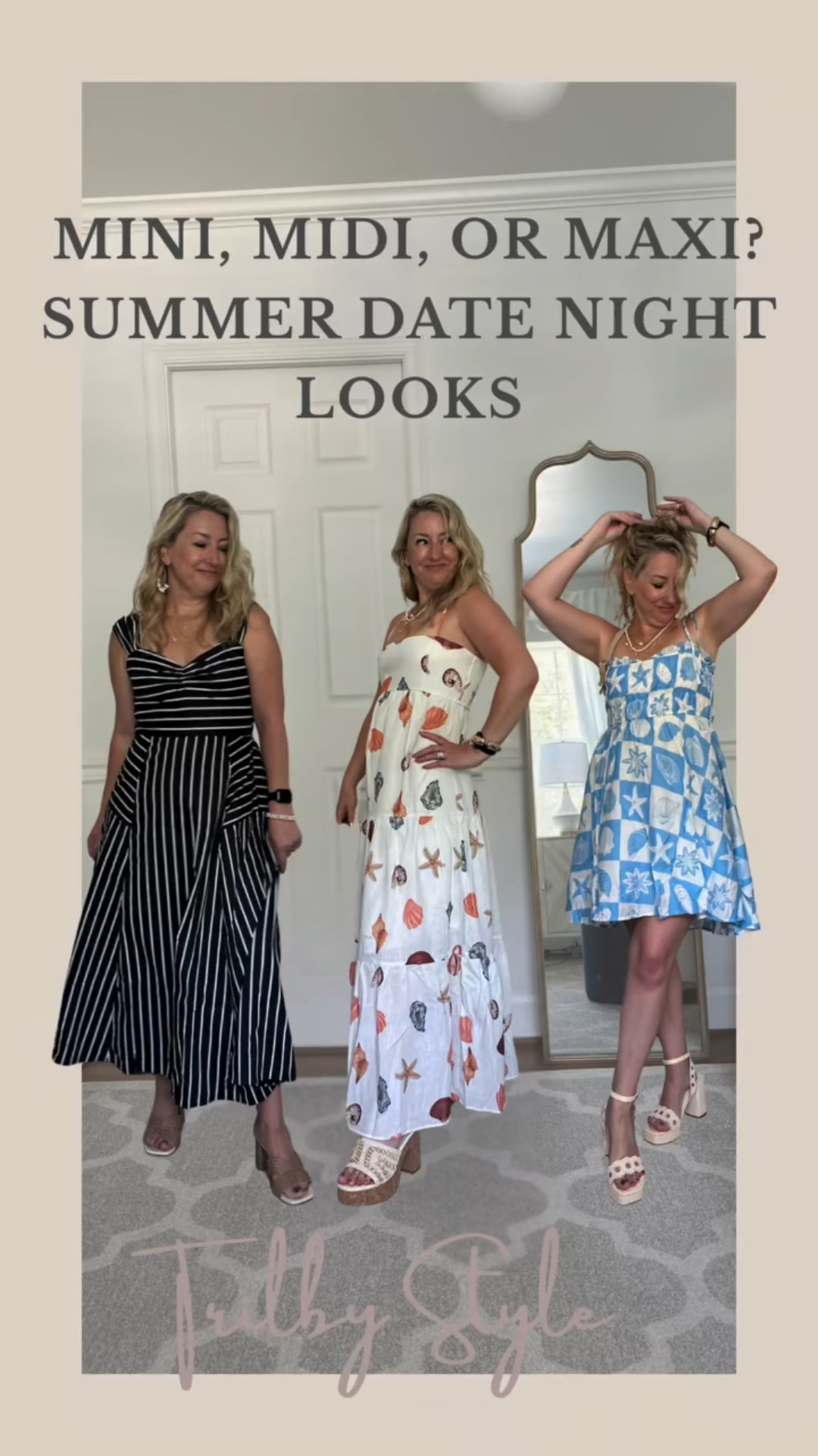 Mini, midi, or maxi dress for your next summer date night?
Styling three different dress lengths with in-stock pieces from @vici . Whether you’re planning a beachside dinner, rooftop drinks, or a romantic evening out, these dresses are easy to wear and made to impress.
All styles are linked on my LTK for quick shopping.
***Code Trilbysave30 ***
Tap the link in bio to shop the full look and follow for more summer outfit ideas for women over 40, petite styling tips, and fashion finds for every occasion.

#DateNightOutfit #SummerDresses2025 #ViciDolls #PetiteStyle #WomenOver40Style #LTKStyle #LTKSummerLooks #PetiteFashionInspo #ViciStyle #OutfitIdeas2025 #TrendingReels #EasternShoreMD #MarylandInfluencer #WhatToWearOnADate #OutfitReel #MinimalLuxeStyle #PetiteDresses #FashionReels #Over40Fashion #MiniMidiMaxi

#LTKParties #LTKStyleTip #LTKPetite