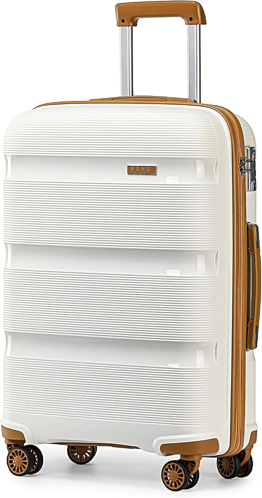 Amazon.com | Kono Carry On Luggage Hard Shell Travel Trolley 4 Spinner Wheels Lightweight Polypro... | Amazon (US)