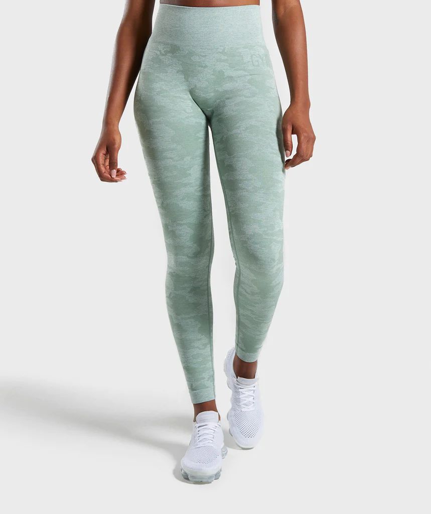 Gymshark Camo Seamless Leggings - Sage Green | Gymshark (Global)